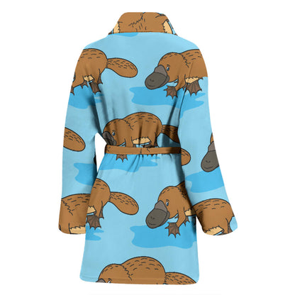 Platypus Pattern Print Design A02 Women Bathrobe