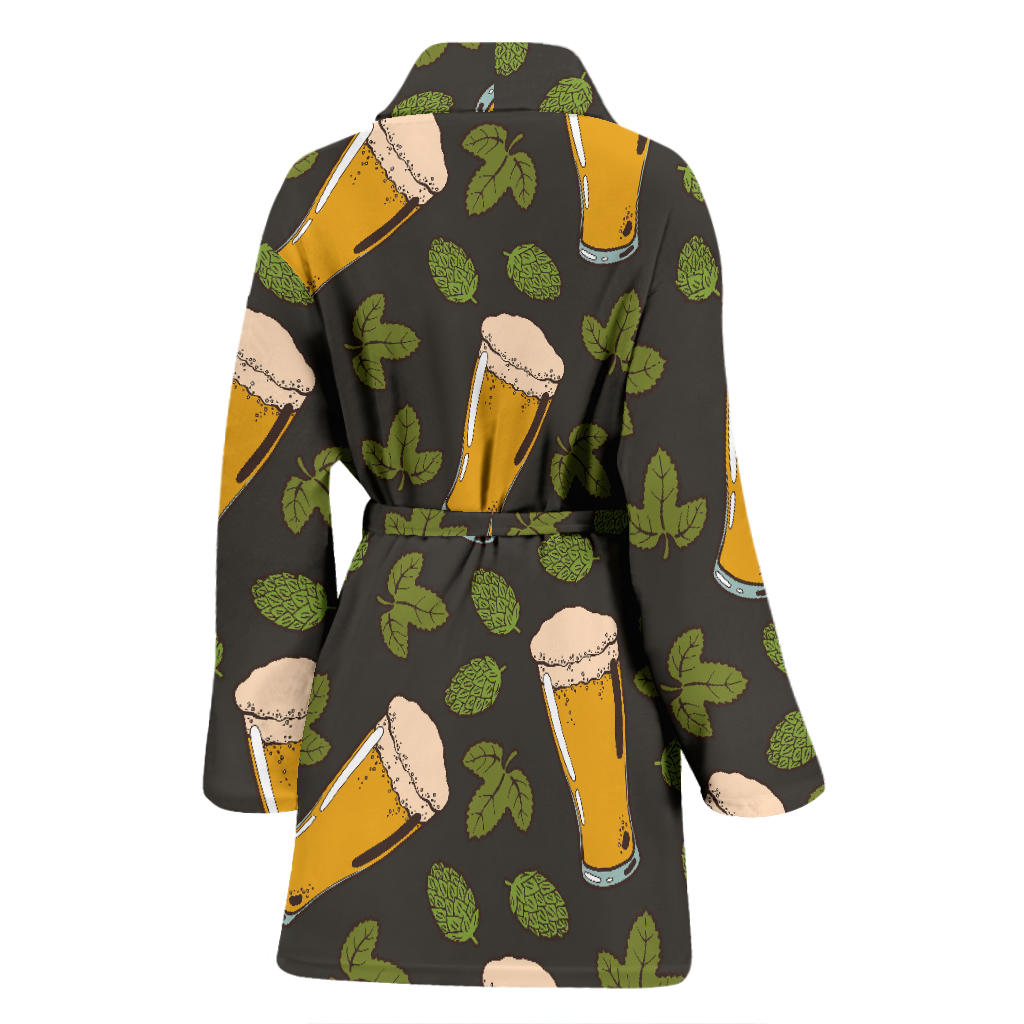 Beer Iris Pattern Print Design 02 Women Bathrobe