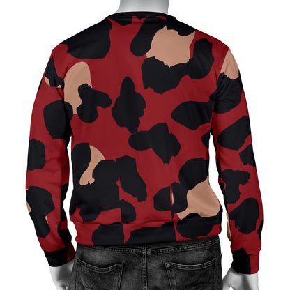 Cheetah Red Print Pattern Men Long Sleeve Sweatshirt