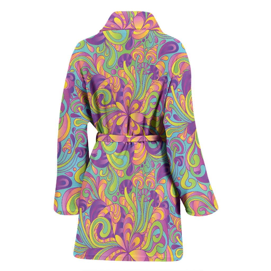 Trippy Print Design LKS306 Women Bathrobe