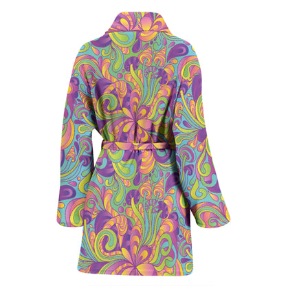 Trippy Print Design LKS306 Women Bathrobe
