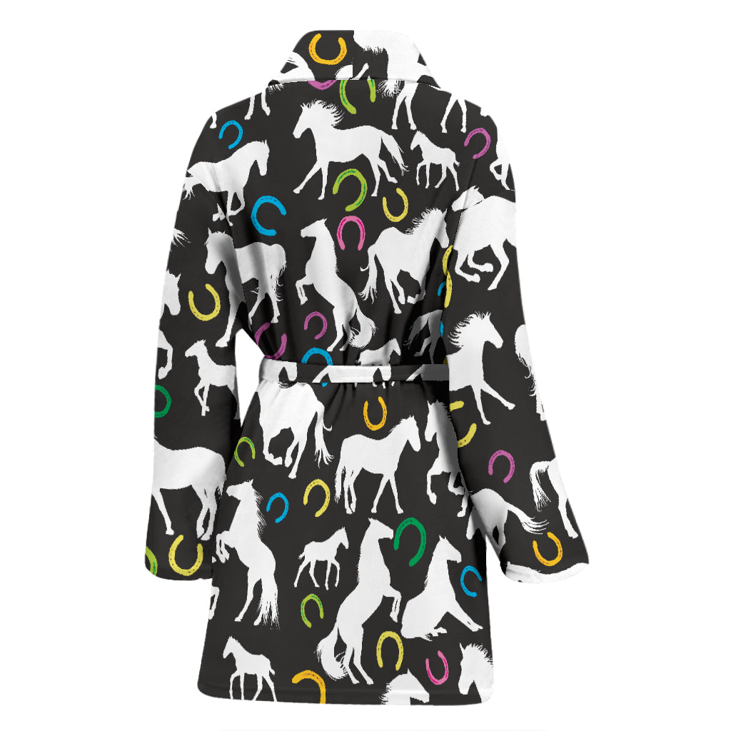 Horse Hoof Colorful Print Design LKS301 Women Bathrobe