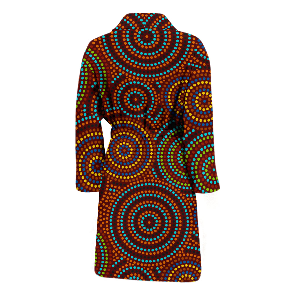 Aboriginal Print Design LKS403 Men Bathrobe