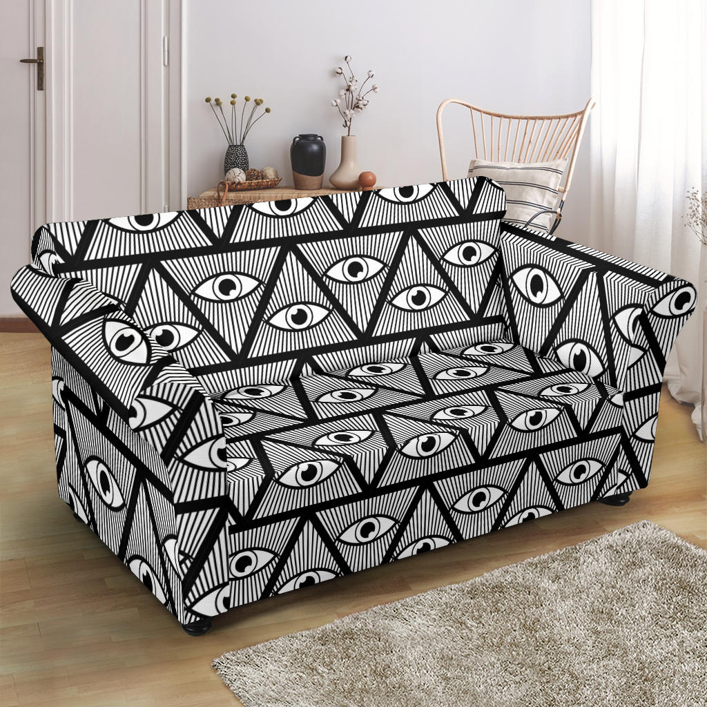 Third Eye Pattern Print Design LKS304 Loveseat Couch Slipcover