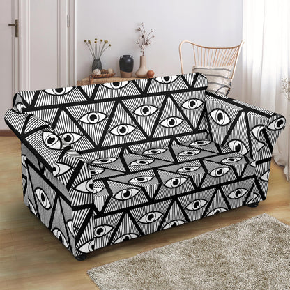 Third Eye Pattern Print Design LKS304 Loveseat Couch Slipcover