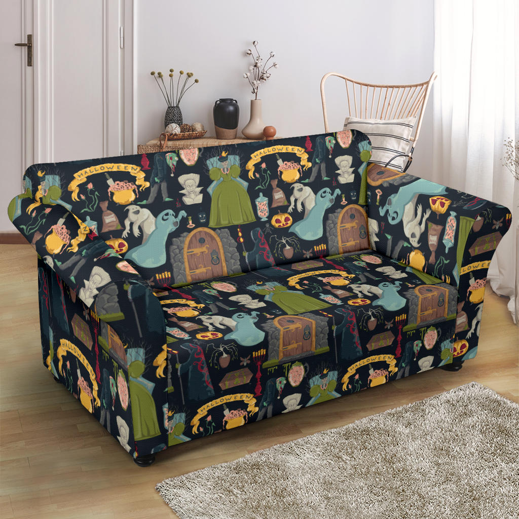 Creepy Halloween Print Design LKS304 Loveseat Couch Slipcover