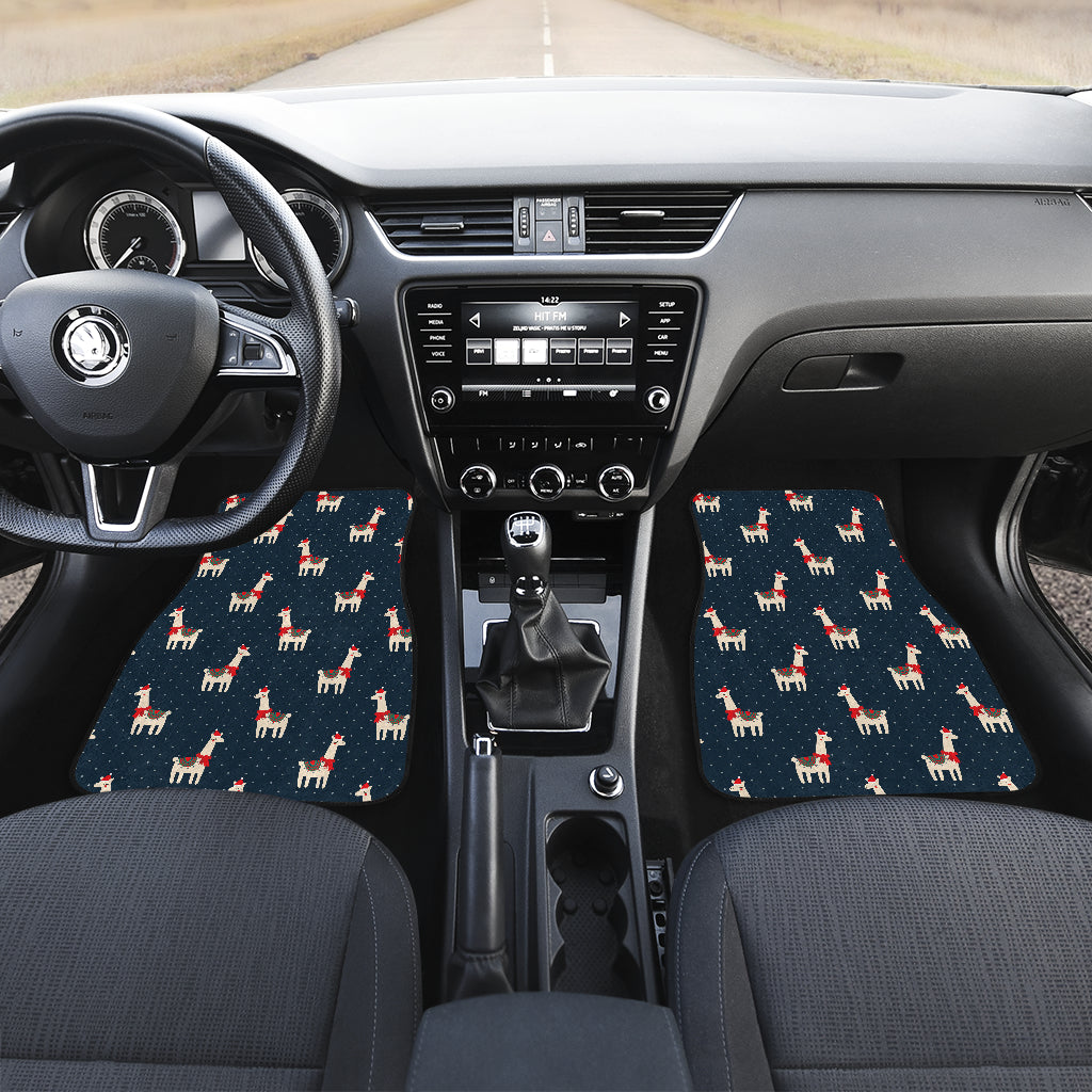 Llama with Polka Dot Themed Print Car Floor Mats Front Back
