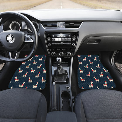 Llama with Polka Dot Themed Print Car Floor Mats Front Back
