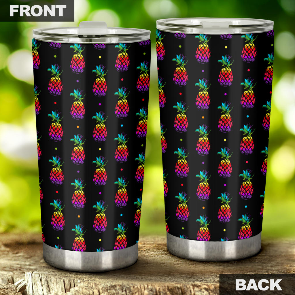 Pineapple Rainbow Dot Print Tumbler