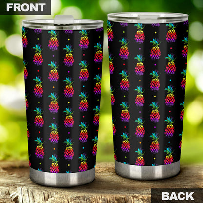 Pineapple Rainbow Dot Print Tumbler