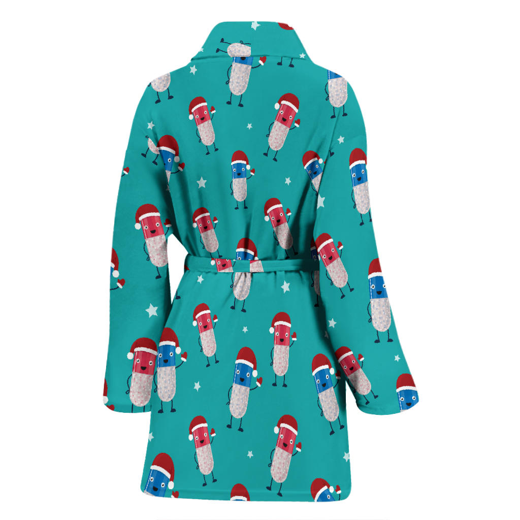 Pill Pattern Print Design A03 Women Bathrobe