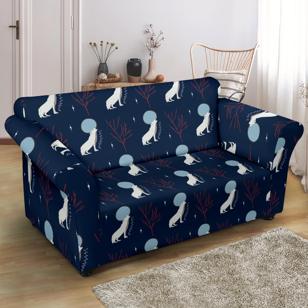 Wolf Moon Print Design LKS304 Loveseat Couch Slipcover