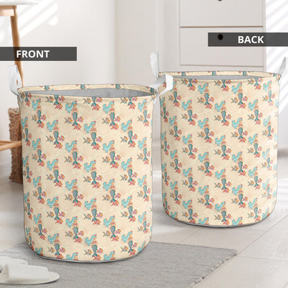 Mermaid Girl With Fish Design Print Laundry Basket