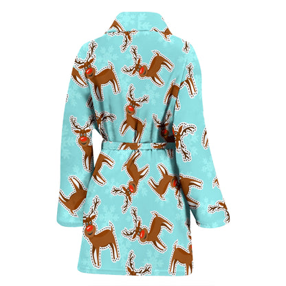 Reindeer Print Design LKS403 Women Bathrobe