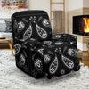 Bandana Paisley Black Print Design LKS308 Recliner Slipcover