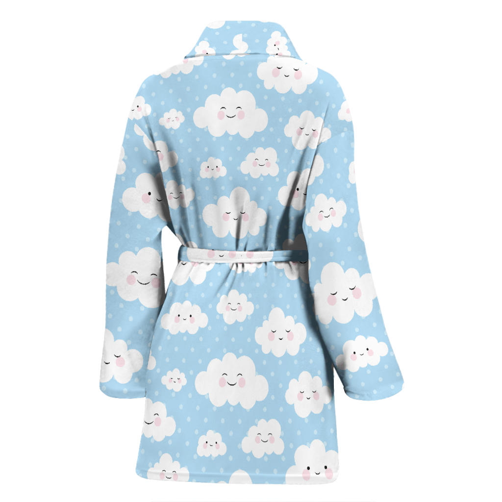 Cloud Pattern Print Design 02 Women Bathrobe