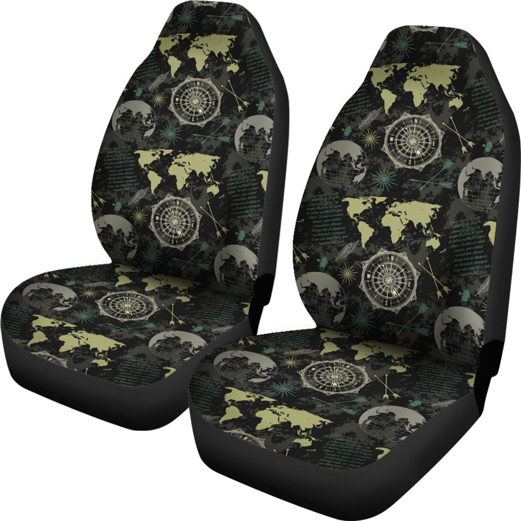 World Map Print Design LKS303 Car Seat Covers