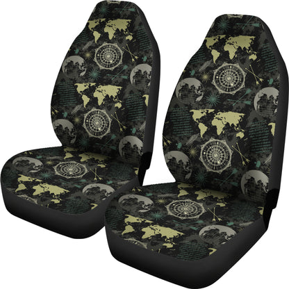 World Map Print Design LKS303 Car Seat Covers