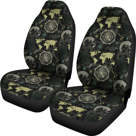 World Map Print Design LKS303 Car Seat Covers