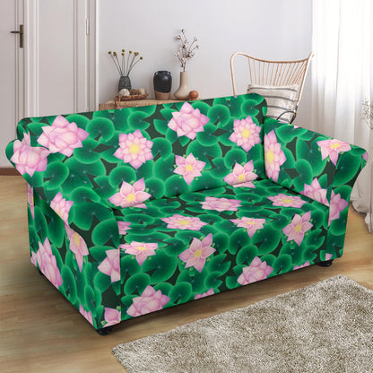 Water Lily Print Design LKS303 Loveseat Couch Slipcover