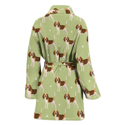 Beagle Pattern Print Design 07 Women Bathrobe