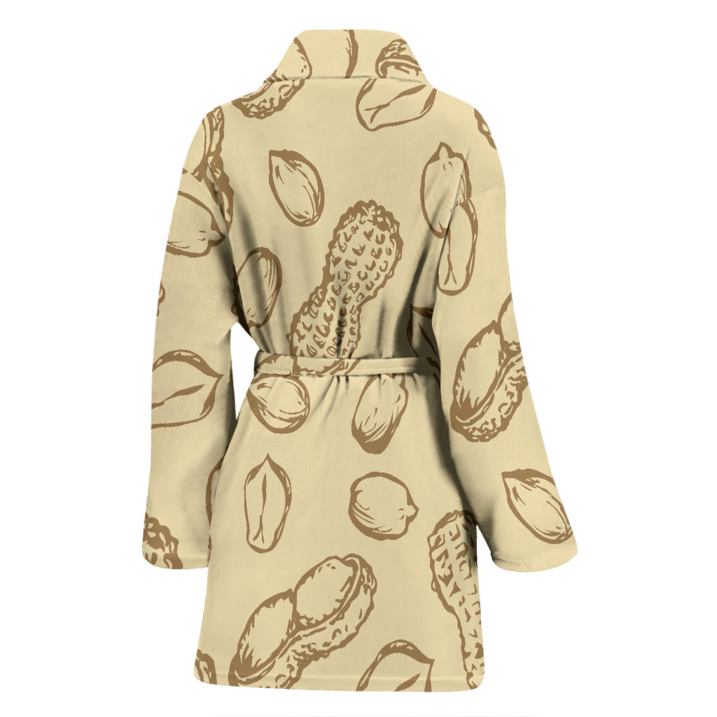 Peanut Pattern Print Design A02 Women Bathrobe