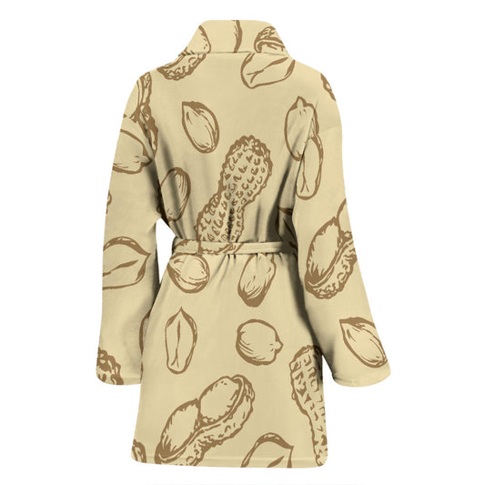 Peanut Pattern Print Design A02 Women Bathrobe