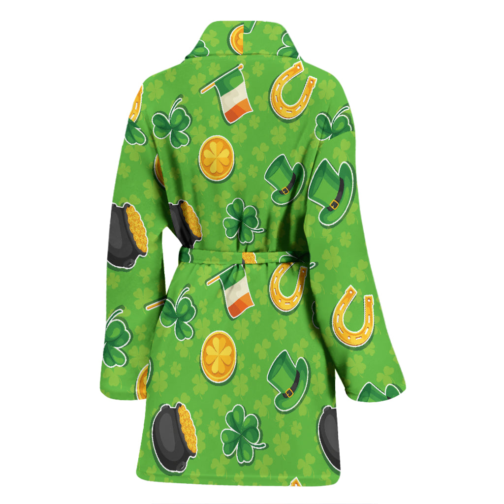 Shamrock Saint Patrick's Day Print Design LKS302 Women Bathrobe
