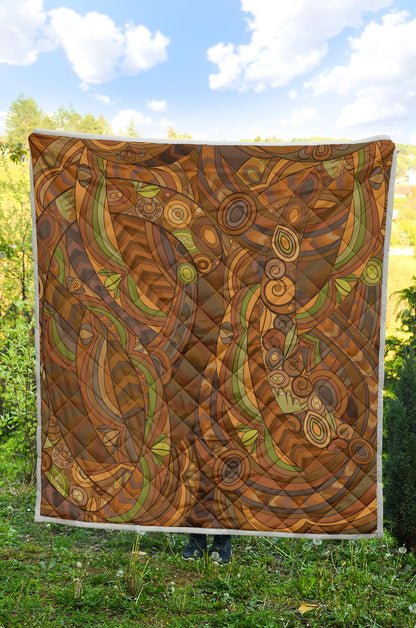 Maori Ornament Design Print Quilt Bedspread