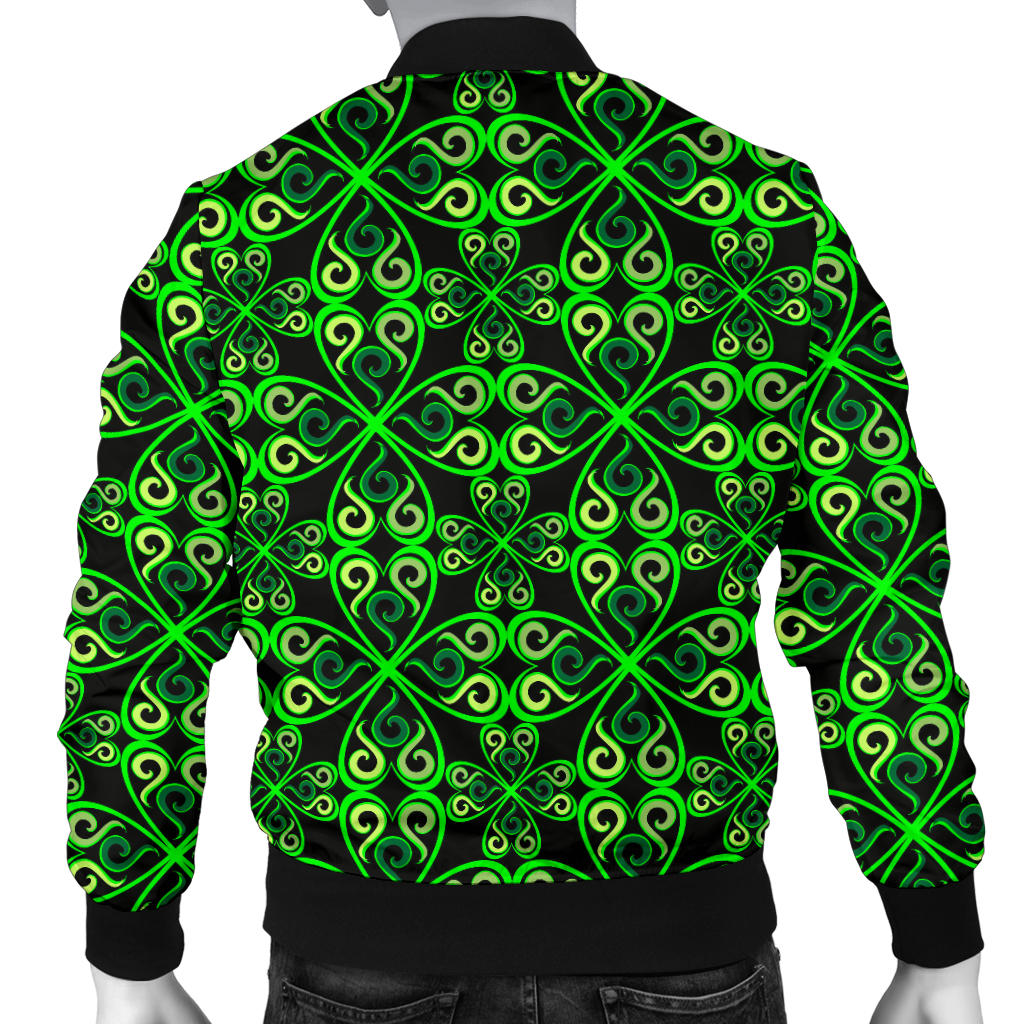Celtic Green Neon Design Men Bomber Jacket