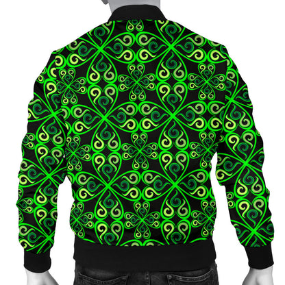 Celtic Green Neon Design Men Bomber Jacket