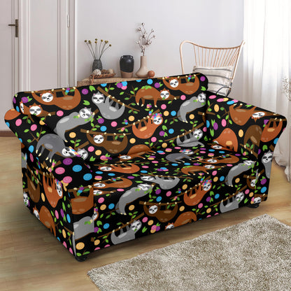 Sloth Print Design LKS306 Loveseat Couch Slipcover