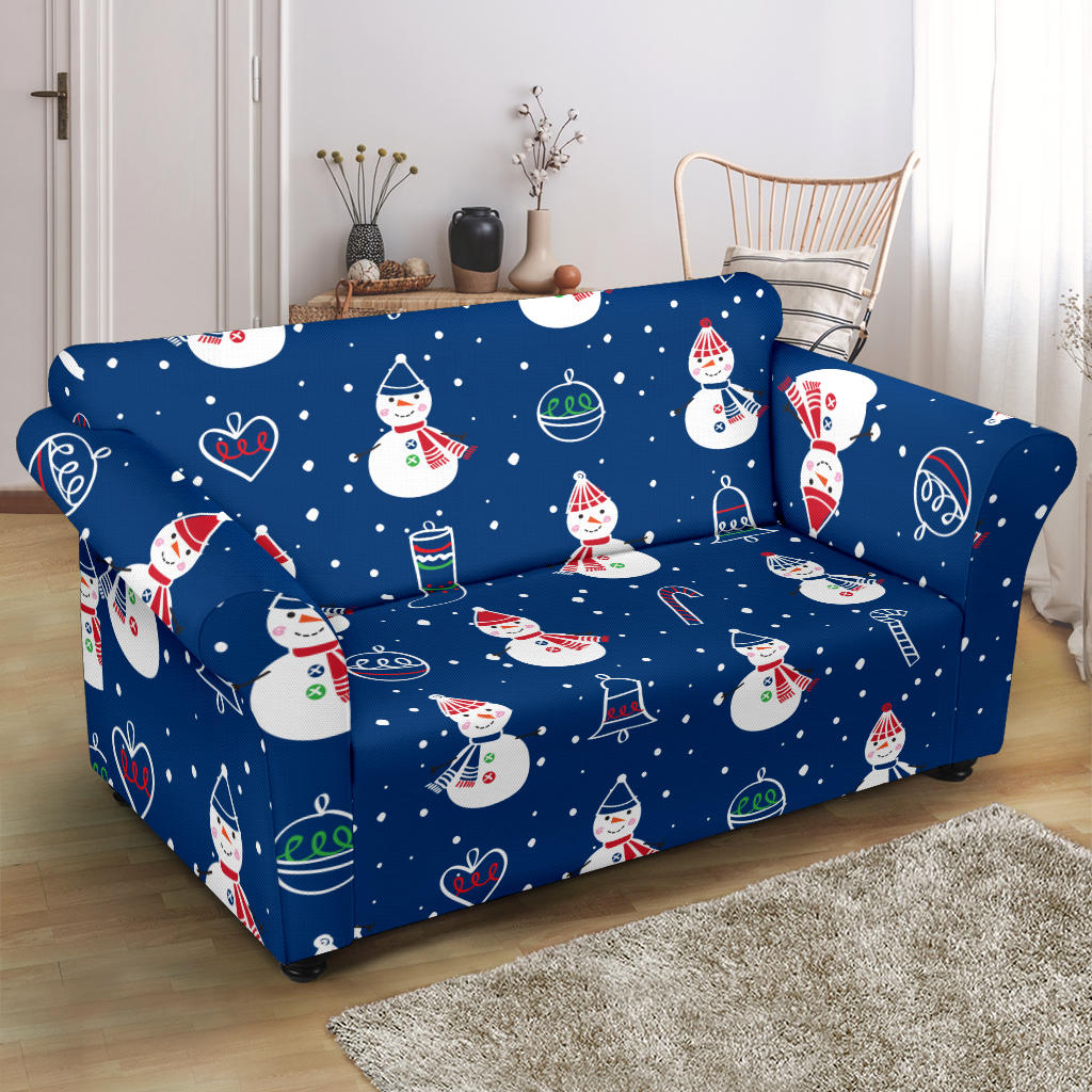 Snowman Print Design LKS306 Loveseat Couch Slipcover