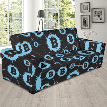 Cryptocurrency Pattern Print Design 02 Sofa Slipcover