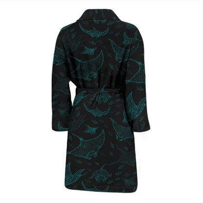 Manta Ray Print Design LKS402 Men Bathrobe