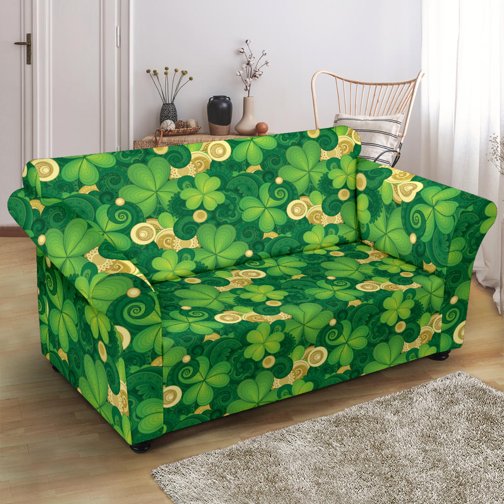 Shamrock Print Design LKS301 Loveseat Couch Slipcover