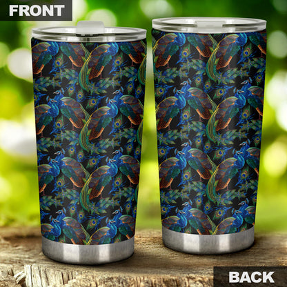 Peacock Themed Design Print Tumbler