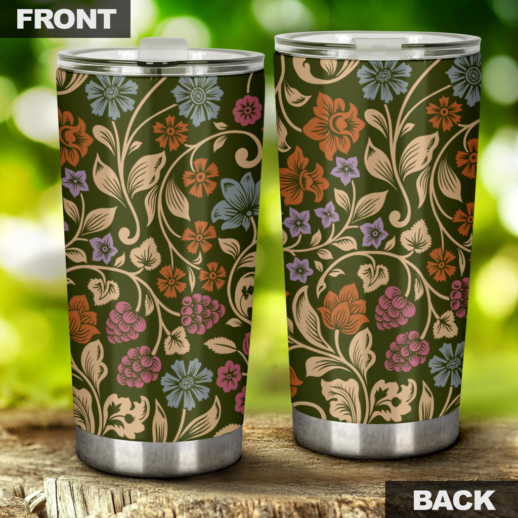 Floral Vintage Print Pattern Tumbler