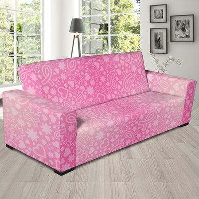 Breast cancer Pattern Print Design 02 Sofa Slipcover