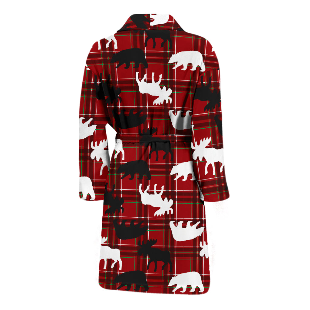 Moose Print Design LKS401 Men Bathrobe