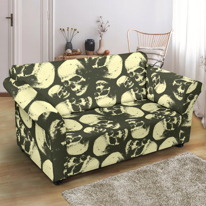 Skull Print Design LKS302 Loveseat Couch Slipcover