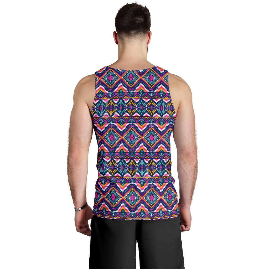 Indian Navajo Pink Themed Design Print Men Tank Top