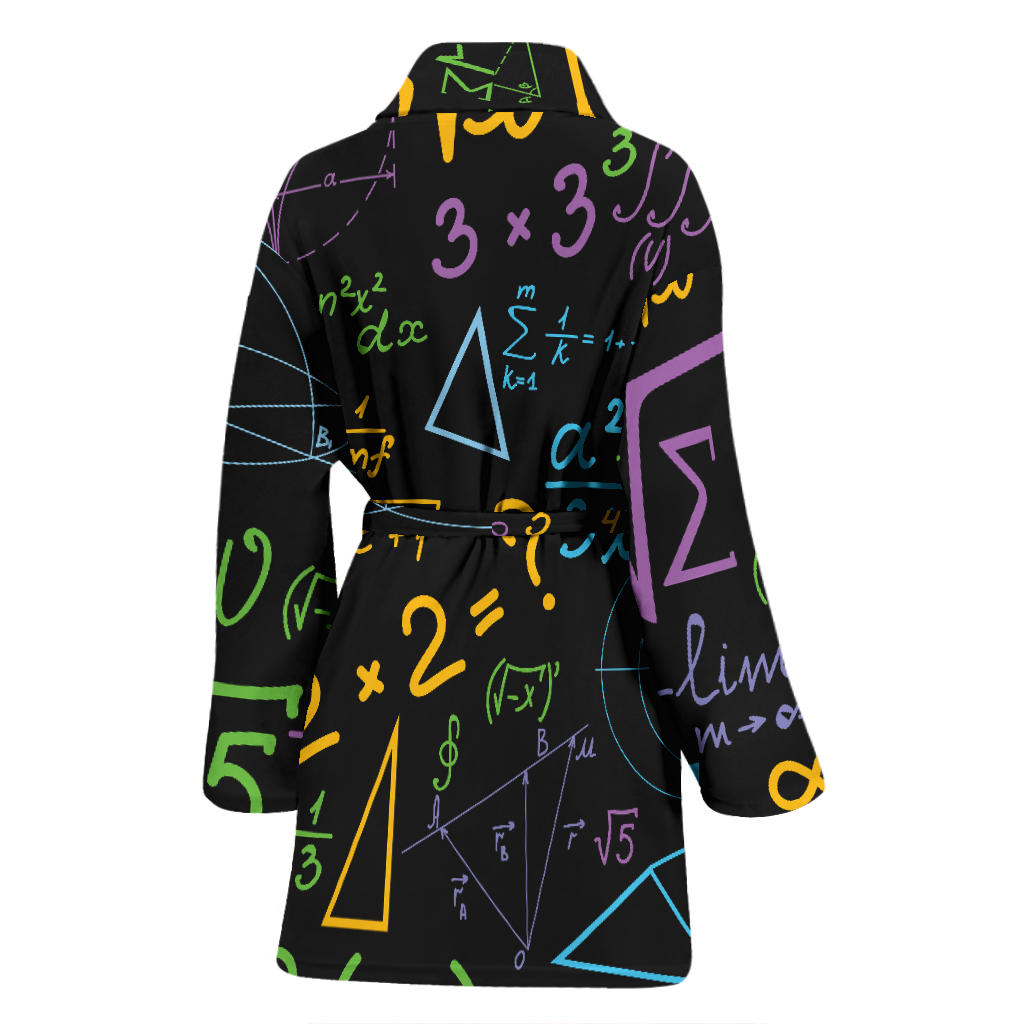 Math Pattern Print Design 03 Women Bathrobe