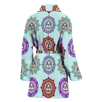 Third Eye Print Design LKS302 Women Bathrobe
