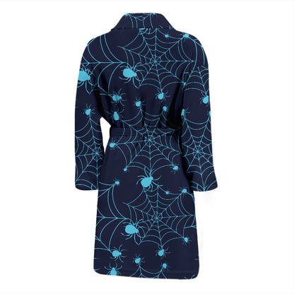 Spider Web Blue Print Design LKS304 Men Bathrobe