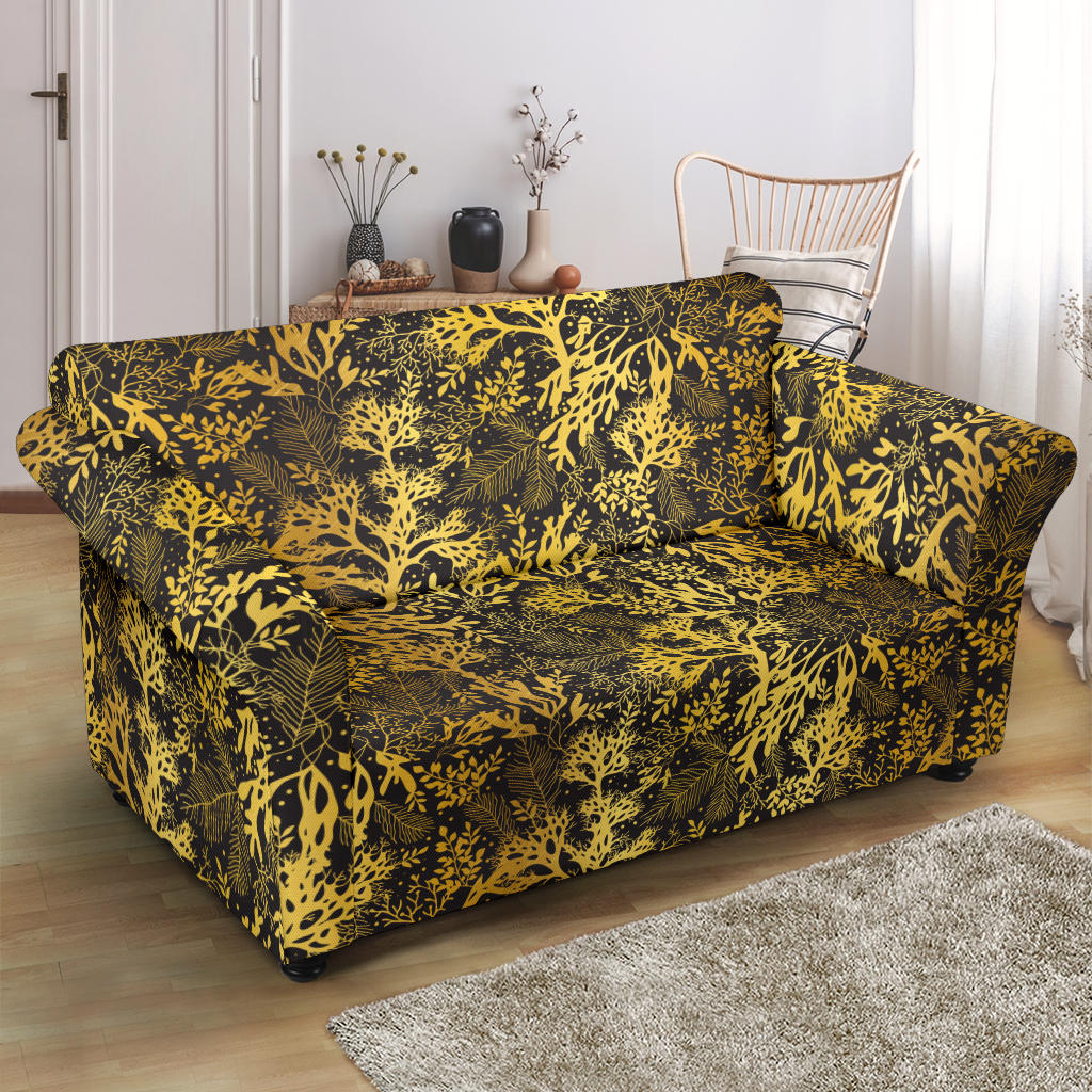 Seaweed Print Design LKS303 Loveseat Couch Slipcover