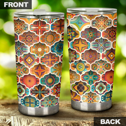 Mandala Mosaic Themed Design Print Tumbler