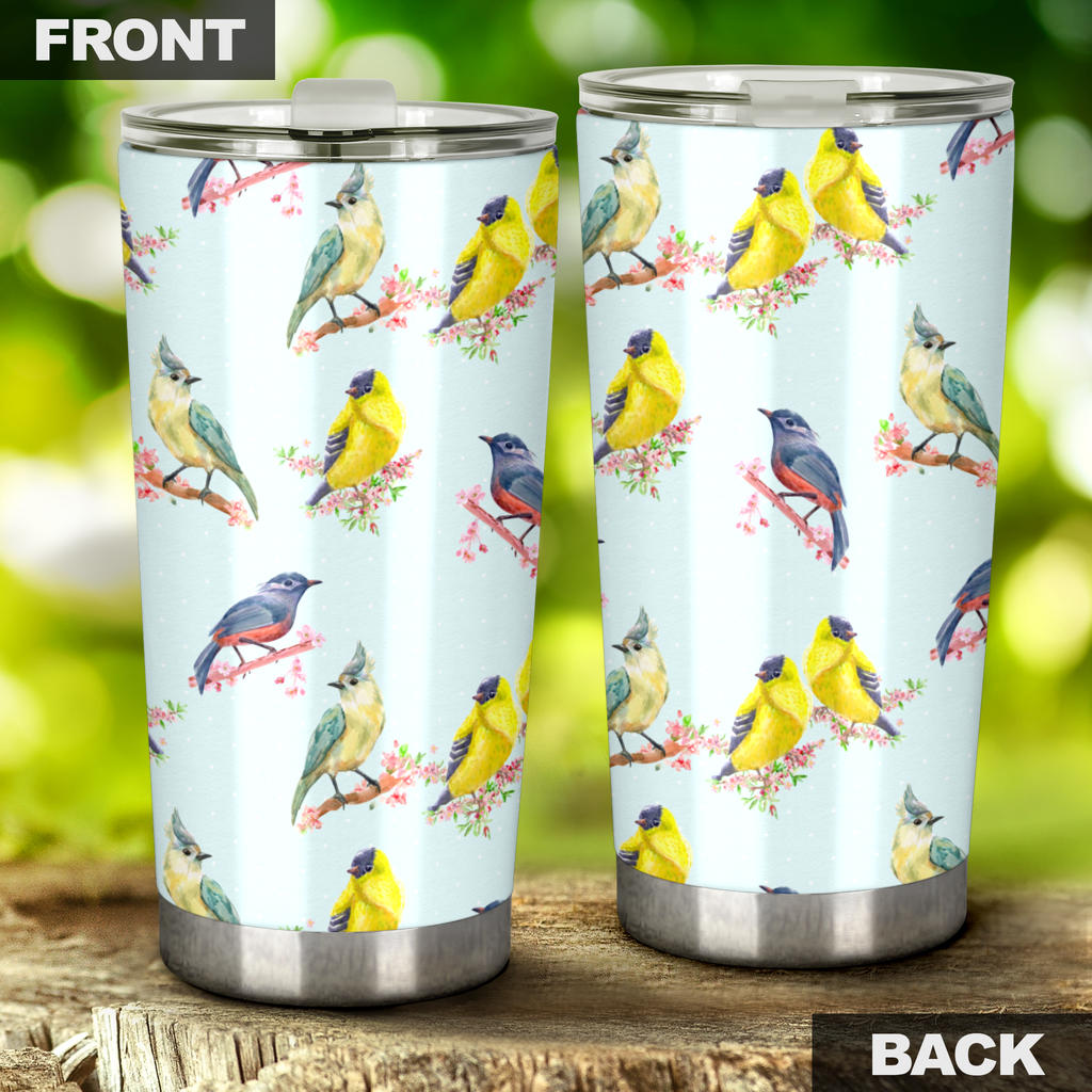 Bird Sweet Themed Print Pattern Tumbler