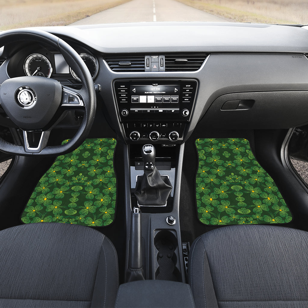 Shamrock Pattern Car Floor Mats Front Back