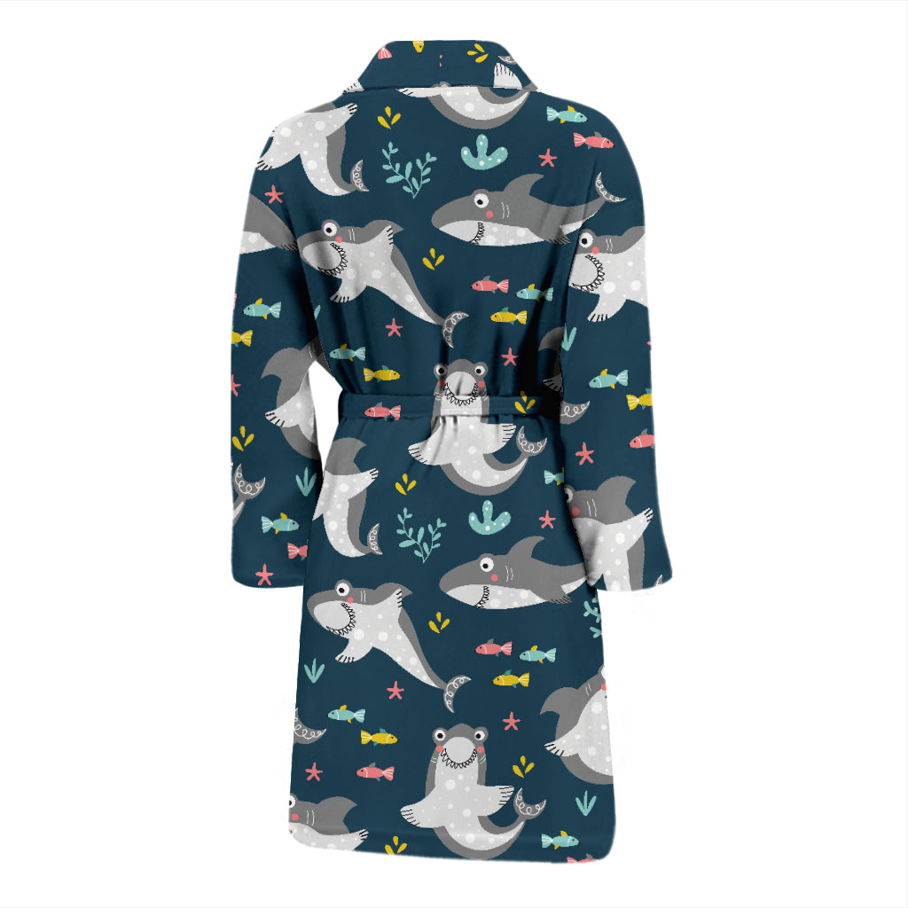 Shark Print Design LKS307 Men Bathrobe